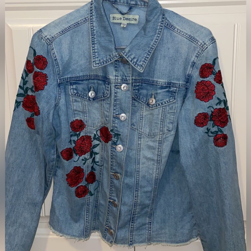 Blue Jean Jacket w/ Roses